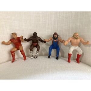 WWF WRESTLING SUPERSTARS THUMB WRESTLERS VINTAGE 1980's - LOT OF 4